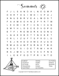 Create your own word search from other resources in the case that you want more printable summer word search in printable pdf, following 2 websites are good place for you to find out some funny ones, additionally, they offer other free resources to keep. Summer Word Search Puzzles For Kids