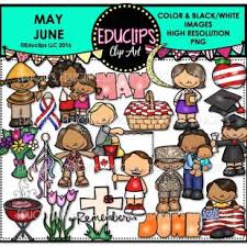 May June Clip Art Bundle Color And B W Edu Clips In 2020 Art Bundle Clip Art Word Art Sign