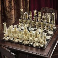 Murano Glass Chess Set Infused With Real Gold Venetian Glass Chess Set Murano Glass Sculptures