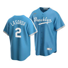 Men's Brooklyn Dodgers Tommy Lasorda #2 Cooperstown Collection Light Blue  Alternate Jersey – Nobulll Store
