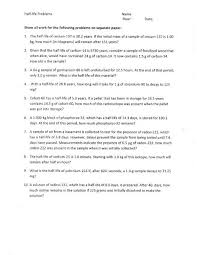 Use the gizmo to estimate the age of each of the objects. Half Life Worksheet With Answers Interiorish Co