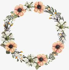 A Garland Floral Border Design Flower Circle Flower Frame Png