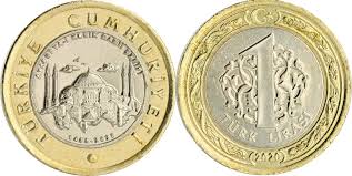 Start saving for your retirement today with a lira. Coin Turkey 1 Lira Ste Sophia Church 2020 Bimetal Au