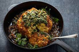 Whole Roasted Cauliflower With Pistachio Pesto Recipe Recipe In 2021 Whole Roasted Cauliflower Roasted Cauliflower Recipes Pistachio Pesto