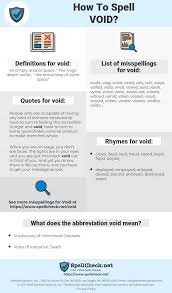 A voided business check is sometimes required to close a business loan such as an loan against equipment or bank statement loans. How To Spell Void And How To Misspell It Too Spellcheck Net