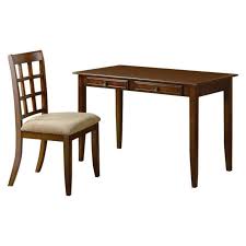 2 pc wood table desk with two drawers