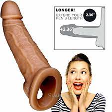 Reusable Condoms Realistic Dildo Penis Sleeve Add 2 Inches Male Adult Sex  Toy US | eBay