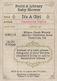Library Card Baby Shower Invitations Storybook Baby Shower Baby Shower Book Book Baby Shower Invitation