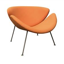 Anyone who sees several slice chairs together cannot fail to be touched by the playfulness fo the composition. Fabric Orange Slice Lounge Chair By Pierre Paulin For Artifort 2000s For Sale At Pamono