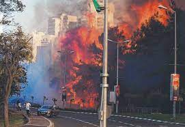 Incendios masivos en Haifa y otras ciudades de Israel