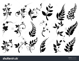 Silhouette Of Trees Leaves Vector Line Borders Silhouettes Of Plants Collection Of Leaves Chalkboard Style Hand Dr Leaf Silhouette Black Leaves Leaves Vector