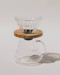 Glass Olivewood V60 Dripper Hand Drip Coffee Pour Over Coffee Black Coffee