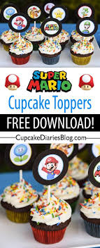 This mario kart party dessert is complete with all the character favorites. Super Mario Bros Cupcakes With Free Printable Toppers Rezept Super Mario Kuchen Super Mario Geburtstag Mario Bros Kuchen