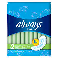 Always Maxi Size 2 Long Super Pads Without Wings Unscented