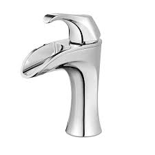 Waterfall spout bathroom one single hole bathroom faucet matte black. Pfister Brea Single Hole 1 Handle Low Arc Waterfall Flow Bathroom Faucet In Chrome With Le The Home Depot Canada