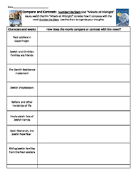 Novel Study Number The Stars And Miracle At Midnight Compare And Contrast Number The Stars Novel Studies Compare And Contrast
