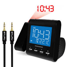 Our trained experts have spent days researching the best alarm clock today in 2019. Magnasonic Projection Alarm Clock With Am Fm Radio Battery Backup Auto Time Set Dual Alarm Sleep Timer Indoor Temperature Day Date Display Bonus 3 5mm Aux Stereo Cable Walmart Com Walmart Com