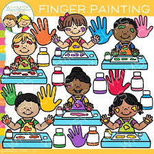 Colorful Kids Finger Painting Clip Art Clip Art Art Bundle Finger Painting