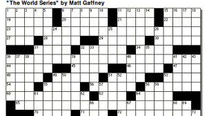 Check spelling or type a new query. The Weekend Crossword The World Series