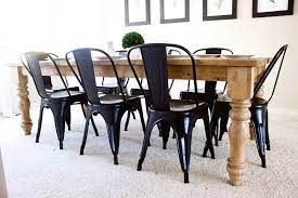 Diy Farmhouse Table Built Using Legs Purchased From Design59furniture Com Paired With Poly And Bark C Dining Table Black Dining Table Legs Wicker Dining Chairs