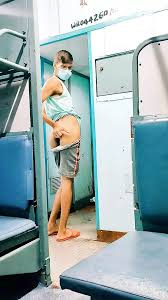 Indian Muslim Gay Boy Rubbing His Big Hairy Long Dick in Train