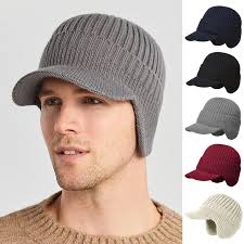 Cuff Beanie Visor Skull Cap Hat Beanie