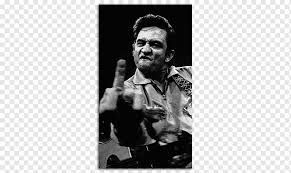 Sticker for social media content. Johnny Cash Middle Finger The Finger At San Quentin Others Poster Monochrome Canvas Png Pngwing