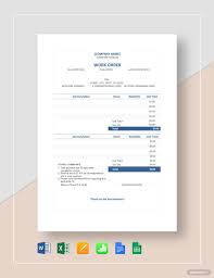 Sample Work Order Template Word Doc Excel Google Docs Apple Mac Pages Google Sheets Apple Numbers In 2020 Templates Word Doc Google Sheets