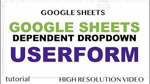 Maybe you would like to learn more about one of these? Google Sheets Userform Dependent Dropdown In A Web App