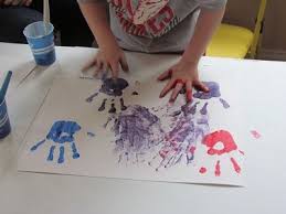 Handprint Color Mixing In Preschool Color Mixing Teaching Colors Preschool Colors