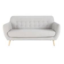 Je nach größe des raumes und persönlichen vorlieben werden mehr oder weniger sitzmöglichkeiten benötigt. Skandinavischer Sofa 2 3 Sitzer Grau Iceberg Maisons Du Monde