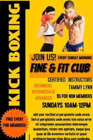 Kick Boxing Fitness Flyer Yoga Class Workout Posters