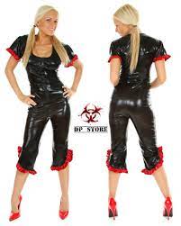 DARQUE JUMPSUIT UNIFORM GOTHIC FETISH CATSUIT VINYL PVC WET LATEX LOOK  PANTS | eBay