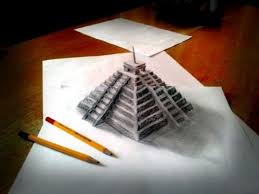 3d Drawing Of Chichen Itza 3d Pencil Drawings Illusion Drawings 3d Pencil Art