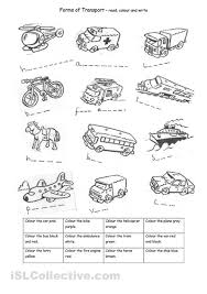 Transport Worksheet For Spelling And Colouring Practice Transportation Worksheet Kindergarten Worksheets Worksheets For Kids