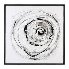 The piece is ready to be hanged on the wall and it's with mounted hangers on the back. Abstract Vortex Black White 41 Painting Wall Art Large Square Gray Swirl
