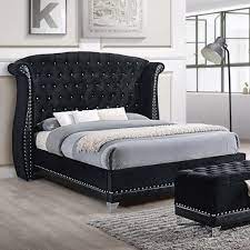 Barzini Queen Bed By Coaster Black Upholstered Bed Upholstered Bedroom Set Upholstered Platform Bed