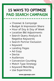 15 Ways To Optimize A Paid Search Campaign Paid Search Ppc Advertising Adwords