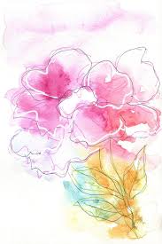 Pink Abstract Watercolor Flower