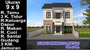 Dari berbagai jenis rumah minimalis memang rumah 1 lantai yang paling diminati di indonesia. Modern House 9x9 3 K Tidur Desain Rumah Minimalis Lantai 2 Youtube