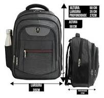 Fashion Escolar 50L mochila preta lisa | Frete grátis