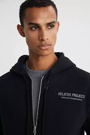 Buy GRIMELANGE Lamar Cotton Hooded Black Sweatshirt 2025 Online