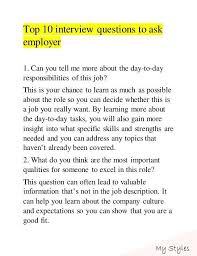 Top 10 Interview Questions To Ask Employer Career Job Interview Answers Interview Questions To Ask Job Interview Questions
