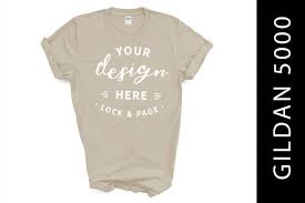You can make a simple and elegant presentation for a paper bag in a realistic light studio scene. Sand Gildan 5000 T Shirt Mockup On White Graphic By Lockandpage Creative Fabrica Shirt Mockup Tshirt Mockup Mockup