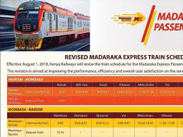 Madaraka express package it's a fantastic chance to see more of real kenya as you leave behind the city life. Madaraka Express Announces New Schedules Starting August 1
