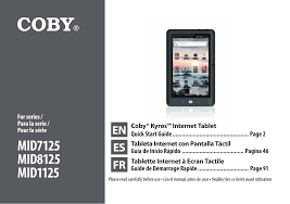 Want to factory reset coby kyros mid1042? Mid1125 Mobile Internet Device User Manual Users Manual Coby Communications
