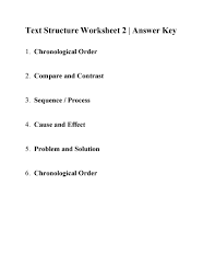 This Is The Answer Key For The Text Structure Worksheet 2 Text Structure Worksheets Text Structure Worksheets