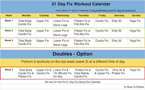 21 Day Fix Workout Calendar Calendar Yearly Printable