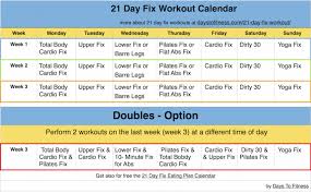 21 Day Fix Workout Calendar Calendar Yearly Printable