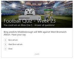 Nowadays bing offers a weekly quiz to test your knowledge on news events that happened during the week. Bing S Football Features Bing Uk